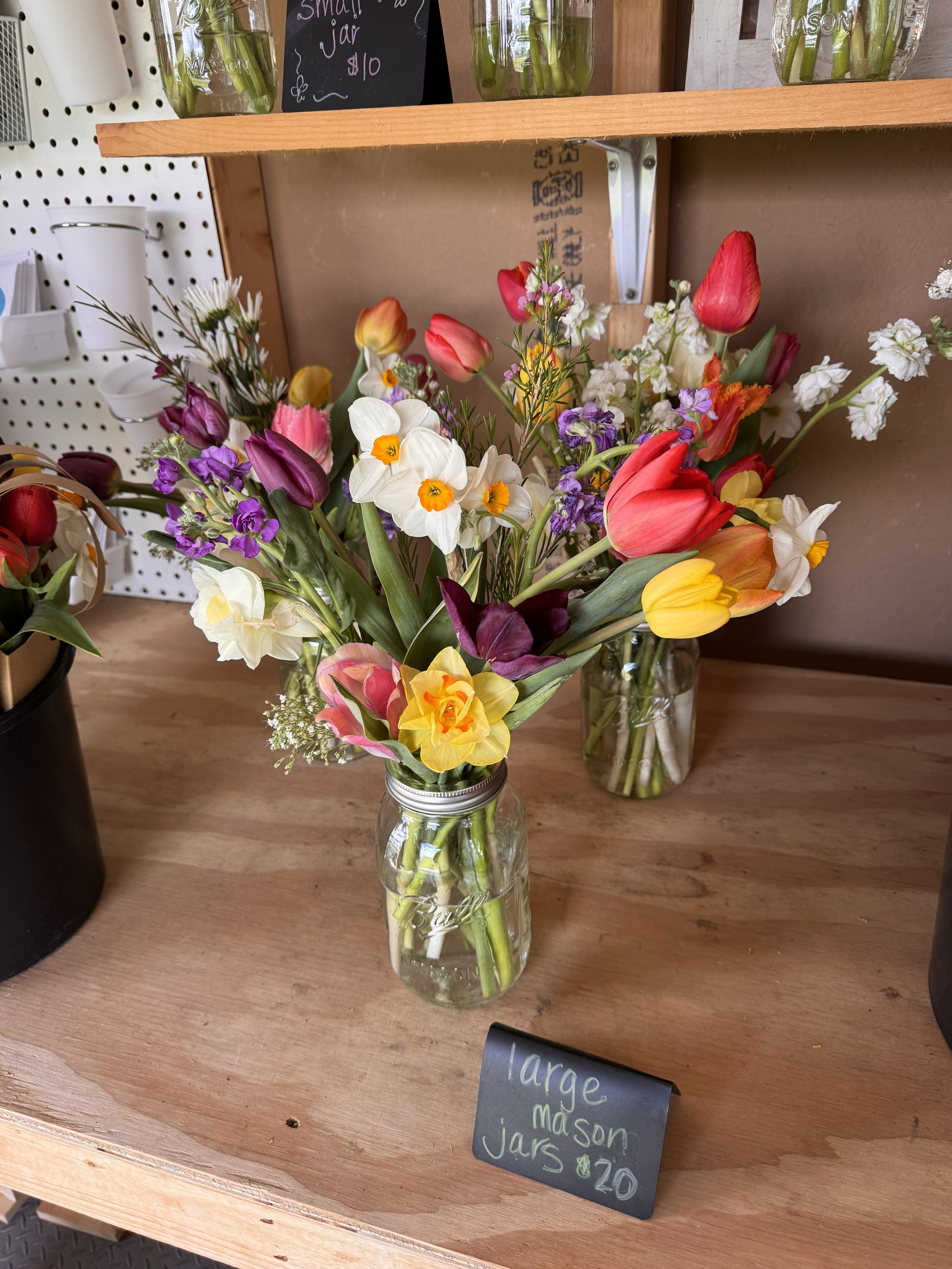 Large Mason Jar of Flowers